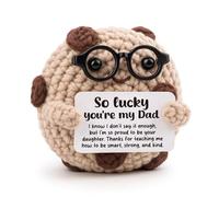 FRBFRB A Daughter's Heartfelt Gift to Her Father-A Treasured Keepsake for Father's Day, Birthdays, and Wedding Anniversaries “The Proud Daughter of a Great Father” Gratitude Crocheted Doll