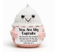 FRBFRB Crochet Cupcake Romantic Gift for Her Him, Sentimental Anniversary Present for Wife Husband, Cute Valentines Day Keepsake for Girlfriend Boyfriend, Handmade You are My Cupcake Love Token Decor