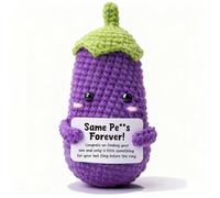 FRBFRB Funny Bachelorette Party Gag Gift for Bride - Crochet Eggplant Novelty Toy, Same P Forever Themed Bridal Shower Decor, Naughty Hen Party Favor for Her, Last Fling Before The Ring Supplies