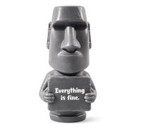 FRBFRB Funny Office Desk Decor, Everything is Fine Moai Statue, This is Fine Meme Gift for Coworker Teacher Mom, Sarcastic Dumpster Fire Stress Relief, Relatable Burnout Gag, 6.1 Inch Resin