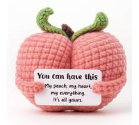 FRBFRB Profound Commitment Crochet Peach Gift for Couples | 'My Everything' Anniversary Present for Husband, Wife | Sentimental Keepsake for Him & Her