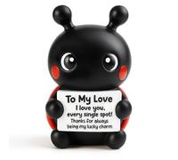 FRBFRB Romantic Valentines Day Gift for Husband Wife Boyfriend - Cute Ladybug Decor Keepsake - I Love You Every Single Spot, You Are My Lucky Charm - Small Appreciation Token