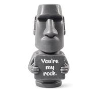 FRBFRB You are My Rock Gift for Husband Boyfriend - Funny for Him - Resin Moai Statue Desk Decor, Sentimental Fathers Day Present from Wife Daughter, Meaningful Love Token for Men