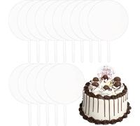 Frcctre 15 Pack Acrylic Cake Toppers, 5 Inch Blank Round Clear Cake Topper DIY Personalized Cake Toppers for Wedding Birthday Babyshower Anniversary Graduation Cake Decorations