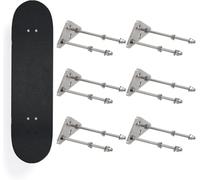 Frcctre 6 Pack Skateboard Wall Mount, Aluminum Skateboard Wall Hanger Skateboard Floating Deck Display Racks Stand Skateboard Storage Hanger for Skateboard Deck Display and Storage