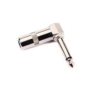 FRCOLOR 1/4 6.3mm Right Angle Male Mono Guitar Audio Connector Jack Plug Metal Construction Silver Finish for Turning Guitar Cable into Right Angle Cable