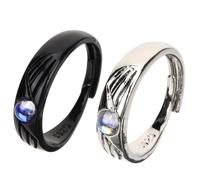 FRCOLOR 1 Pair Angel and Devil Open Rings for Couples, Adjustable Metal Matching Promise Rings for Lovers and Friends, Chic and Classic Style for Anniversaries and Dating