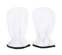 FRCOLOR 1 Pair Exfoliating Waxing Essential Oil Gloves Care and Treatment Drawstring Hand Mask White Polyester Flannel SPA Mittens Heating Warm Gloves for Massage and Paraffin Care