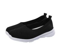 FRCOLOR 1 Pair Lightweight Breathable Woven Shoes for Women Casual Walking Sneakers with Comfortable Upper for Travel Stylish Design for Running and Daily Activities Black