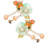 FRCOLOR 1 Pair Orange Pumpkin Persimmon Hair Clips for Autumn Fruit Hair Accessories Set Floral Decorative Bobby Pins Artificial Barrettes for Thanksgiving and Festival Decoration