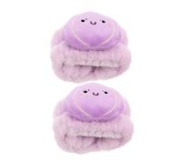 FRCOLOR 1 Pair Soft Plush Face Wash Wrist Strap Towels Water Absorbent Arm Sweat Bands for Women Cute Cartoon 3D Onion Wristbands Versatile Wrist Cuff Coral Fleece Violet