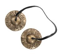 FRCOLOR 1 Pair Tibetan Tingsha Cymbals Sturdy Brass Meditation Instruments for Yoga Mindfulness and Relaxation for Sound Bath Rituals and Spiritual Practices