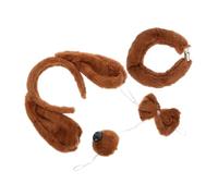 FRCOLOR 1 Set Animal Costume Set for Dogs Fancy Dress Prop with Headband Bow Tie and Tail for Parties Halloween and Cosplay Events Adorable Pet Outfit for Dress Up Fun
