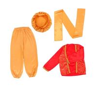 FRCOLOR 1 Set Arab Prince Costume for Lightweight and Breathable Outfit with Hat Belt for Halloween Birthday Dress Up Cosplay Parties and School Plays