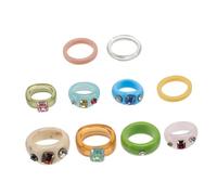 FRCOLOR 1 Set Chic Geometric Resin Ring Unique Transparent Finger Rings for Women Elegant Decorative for Parties Fashionable Boho Jewelry