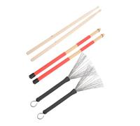 FRCOLOR 1 Set Drum Stick Brush Set Drumsticks Wire Brushes for Drummers Complete Kit with Storage Bag for for Beginners and Youth Bands