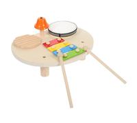 FRCOLOR 1 Set Educational Wooden Drum Kit and Xylophone for Multi Functional Musical with Bell for Developing Sensory Skills and Musical Abilities Great for Boys