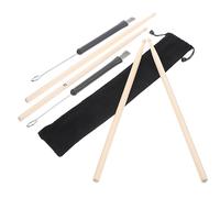 FRCOLOR 1 Set Maple Wooden Drum Stick Set with Steel Wire Brushes Ergonomic Percussion Instruments for Acoustic Electronic Drumming Durable Non Slip Grip for All Playing Styles