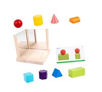 FRCOLOR 1 Set Mirrored Blocks for Geometric Logic Training Educational Geometry Cognition for Boys and Safe Natural Enhances Spatial Thinking and Creativity
