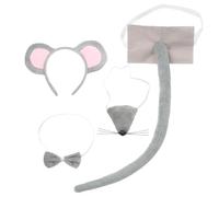 FRCOLOR 1 Set Mouse Costume Kit with Ears Headband Bow Tie Tail Nose Adorable Rat Theme Party Accessory Set for Adults for Cosplay Birthdays Festivals and Halloween