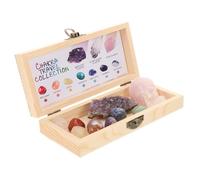 FRCOLOR 1 Set Natural Crystal Specimen Raw Chakra Quartz Crystals Stones with Box Mineral Rocks for Geology Classrooms Basic Field Testing Labs
