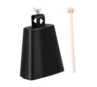 FRCOLOR 1 Set Practical Metal Cowbell with Wooden Stick Small Noise Maker for Music Education Percussion Tool for Home Activities
