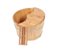 FRCOLOR 1 Set Thickened Wooden Foot Tub Lid Cedar Foot Bath Basin Massage Beads Leakproof Large Capacity Soak Barrel for Home