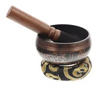 FRCOLOR 1 set Tibetan Singing Bowl Set with Cushion Mallet Sound Bowl for Meditation Yoga Mindfulness and Relaxation for Buddhists and Spiritual Practices Random Color
