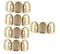 FRCOLOR 1 Set Unique Color Hip Hop Style Tooth Gem Grills with Hollow Design for Men and Women Charming Mouth Jewelry for Parties and Special Occasions