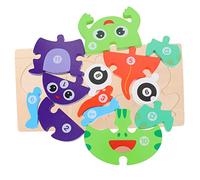 FRCOLOR 1 Set Wooden Growing Jigsaw Puzzle Educational Animal Puzzle for Smooth Surface for Early Learning Development Engaging Frog Growth Process Game