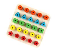 FRCOLOR 1 Set Wooden Puzzle Shape Matching Blocks for Cognitive Development for Preschoolers Promotes Parent Interaction Safe Material with Smooth Edges