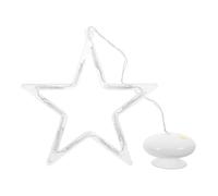 FRCOLOR 10 Led Christmas Star Window Lights with Suction Cup Hanging Indoor Decor for Xmas Party Warm White Five-Pointed Star Design, Warm White