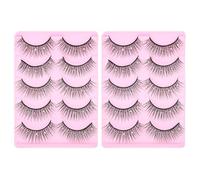 FRCOLOR 10 Pairs Black False Eyelashes with Diamond Decor, Slender Chemical Fiber Lashes for Photography and Fashion Show, Reusable Makeup Cosmetic Lashes for Party Eyes