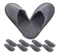 FRCOLOR 10 Pairs Disposable Hotel Slippers Non Slip Travel Slippers with Fleece Lining for Home and Spa Lightweight Portable Summer Footwear for Men and Women