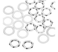 FRCOLOR 10 sets Electric Guitar Nut and Washer Durable Replacement Gaskets for Jack Socket Easy Installation Compatible with Bass and Electric Guitars Accessories