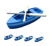 FRCOLOR 10 Sets Miniature Canoe Model with Wooden Oars Summer Beach Kit for Childrens Mini House Decoration and Tabletop Decor Sturdy Safe for Indoor Outdoor Use
