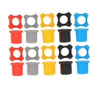 FRCOLOR 10 Sets Wireless Microphone Bottom Sleeves Rubber Covers Anti-slip Four Corner Rings for Handheld Microphones, Gray, Orange, Black, Red Colors for Mic Accessories