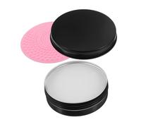 FRCOLOR 100g Makeup Brush Cleaning Soap with Rinsing Box Compact Cosmetic Brush Cleaner Tool for Quick Easy Use Makeup Lovers Black Cleaning Bar