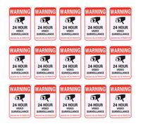 FRCOLOR 100pcs Adhesive Video Sign Security Camera Warning Sticker No Trespasser Monitor Warning Sticker for Indoor Outdoor Safety Use