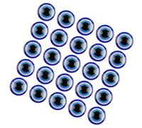 FRCOLOR 100pcs Blue Resin Flatback Evil Eye Beads Half Round Shape for DIY Jewelry Making and Crafting, Symbol of Protection and Luck, Versatile Decoration Accessories