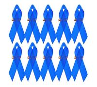 FRCOLOR 100pcs Blue Satin Ribbon Safety Pins, Thick Polyester Awareness Ribbon Brooches for Memorials, Anti-violence Events, DIY Crafts and Party Decorations