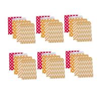 FRCOLOR 100pcs Disposable Paper Bags for Candy Cookies and Bakery Treats Durable Wave Point Stripe Design Red Orange and Party Favors and Gifts