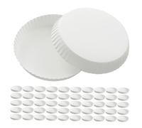 FRCOLOR 100pcs Disposable Paper Cup Covers Drink Lids for Hotels Restaurants and Events White Beverage Protectors for Hot Drinks for Marketing and Customer Engagement