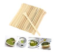 FRCOLOR 100Pcs Disposable Wooden Wax Mixing Sticks Versatile Spatulas for Hair Removal for Salon Home Use Compatible with Hot Strip Wax