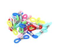 FRCOLOR 100pcs Eyeglass Chain Ends Connector Candy Color Rubber Anti-slip Chain Holders for Glasses DIY Mask Strap Accessories Mixed Color 22x6mm for Women Random Color