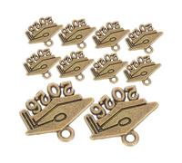 FRCOLOR 100pcs Graduation Tassel Charms Mini Zinc Alloy Graduation Cap Pendants for DIY Jewelry Making Bracelet Necklace Keychain Craft Supplies Year Decorations
