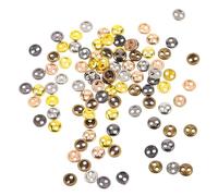 FRCOLOR 100pcs Metal Mini Round Tiny Sewing Buttons for Doll Clothing with Polished Finish and Easy to Sew Design, Compact and Convenient for Scrapbooking Projects and Stuffed Plush Dolls