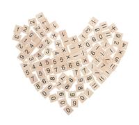 FRCOLOR 100pcs Mini Wooden Math Tiles for Practice DIY Montessori Educational Number Tiles with Symbols Small Wooden Blocks for Crafts Learning and Creative Problem-solving at Home School