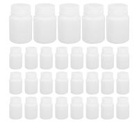 FRCOLOR 100pcs Ml White Round Plastic Pill Storage Bottle with Screw Cap, Airtight and Portable Pe Medicine Container for Travel and Daily Use, Small Empty Pill Bottle for Supplements