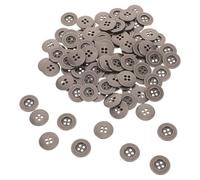 FRCOLOR 100pcs Round Silver Alloy Clothes Fasteners Antiqued Button Vintage Classic Retro Style Four-Hole Structure Secure Attachment Universal Fit Blazer Buttons Set for Sewing and DIY